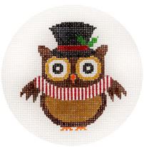 click here to view larger image of Top Hat Owl  (hand painted canvases)