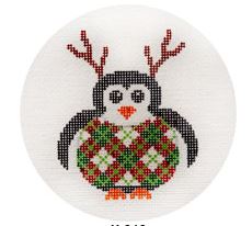 click here to view larger image of Reindeer Penguin Ornament (hand painted canvases)