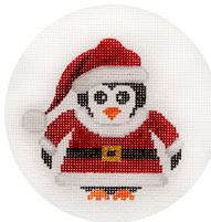 click here to view larger image of Santa Penguin Ornament (hand painted canvases)