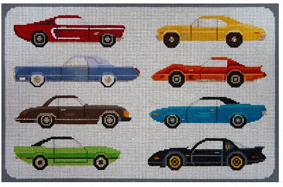 click here to view larger image of Cars of the 70's (hand painted canvases)