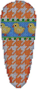 click here to view larger image of Houndstooth/Chicks Carrot (hand painted canvases)