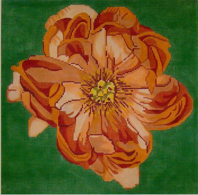 click here to view larger image of Peach Floral (hand painted canvases)
