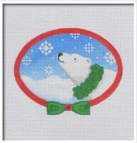 click here to view larger image of Polar Bear Wreath (hand painted canvases)