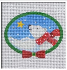click here to view larger image of Polar Bear with Scarf (hand painted canvases)