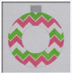 click here to view larger image of Chevron Frame Ornament (hand painted canvases)