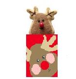 click here to view larger image of ReindeerTreat Bag w/Reindeer (hand painted canvases)