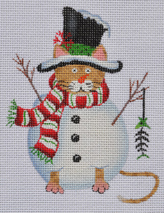 click here to view larger image of Snowman Cat (hand painted canvases)