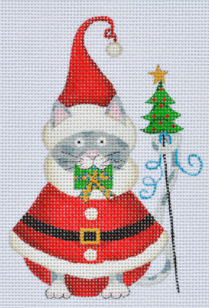 click here to view larger image of Santa Cat (hand painted canvases)