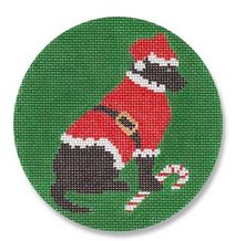 click here to view larger image of Black Lab Santa (hand painted canvases)