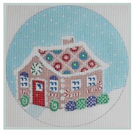 click here to view larger image of Gingerbread House Ornament (hand painted canvases)