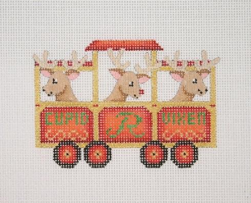 click here to view larger image of Christmas Train - Reindeer Car (hand painted canvases)