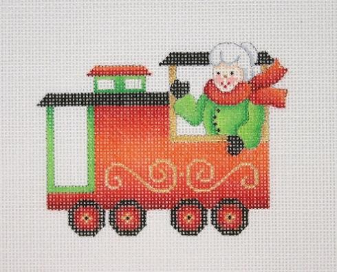 click here to view larger image of Christmas Train - Caboose with Mrs Clause (hand painted canvases)