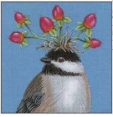 click here to view larger image of Berry Chickadee (hand painted canvases)