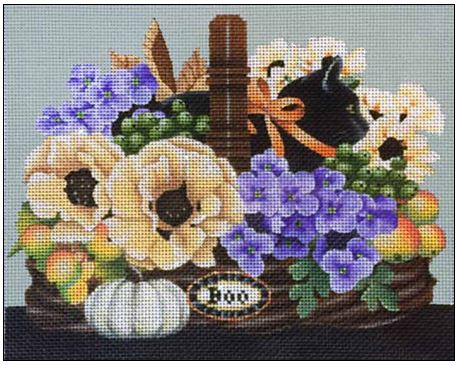 click here to view larger image of Petite Halloween Basket (hand painted canvases)