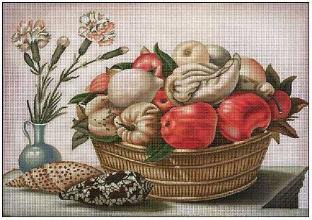 click here to view larger image of Fruit and Shells (hand painted canvases)