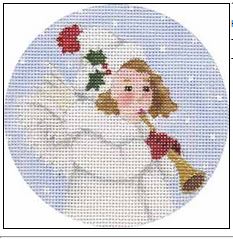 click here to view larger image of Horn Angel Ornament (hand painted canvases)