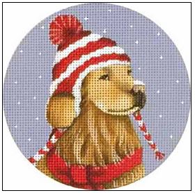 click here to view larger image of Golden Lab Ornament (hand painted canvases)