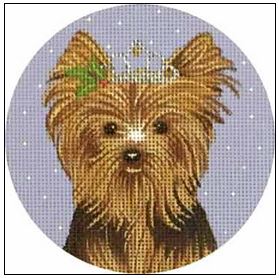 click here to view larger image of Yorkie Ornament (hand painted canvases)