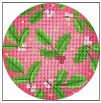 click here to view larger image of Holly Ornament (hand painted canvases)