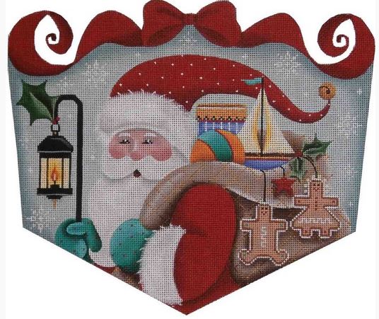 click here to view larger image of Folk Santa Cuff - 13ct (hand painted canvases)