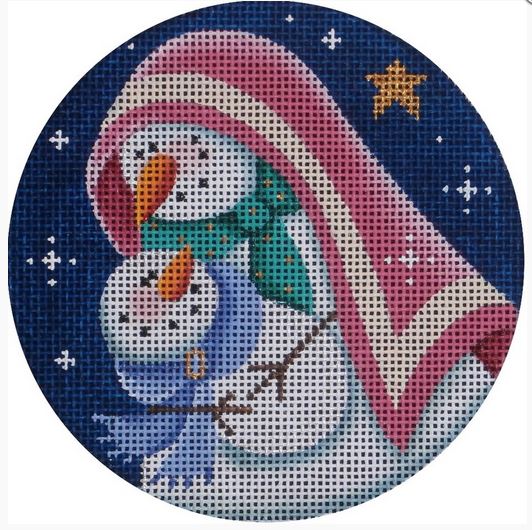 click here to view larger image of Snowman Nativity Ornament (hand painted canvases)