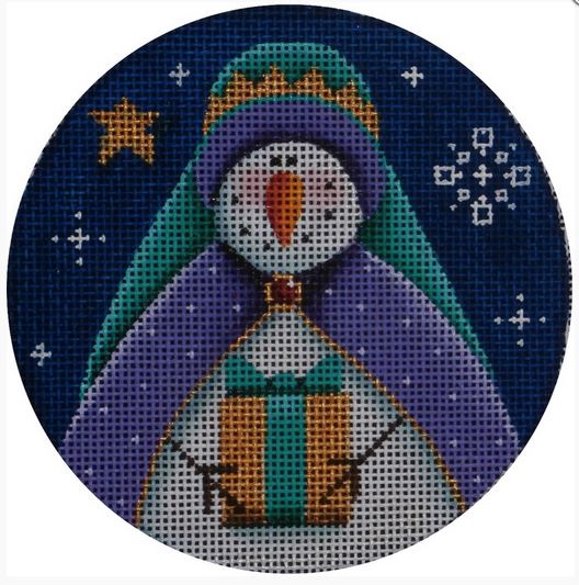 click here to view larger image of Snowman Magi 2 Ornament (hand painted canvases)