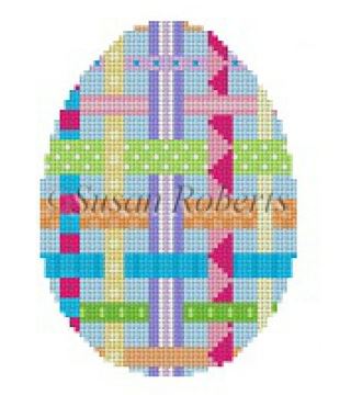 click here to view larger image of Woven Ribbons Egg (hand painted canvases)