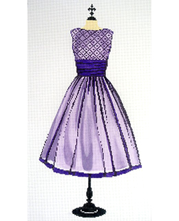 click here to view larger image of Party Dress - Purple (hand painted canvases)