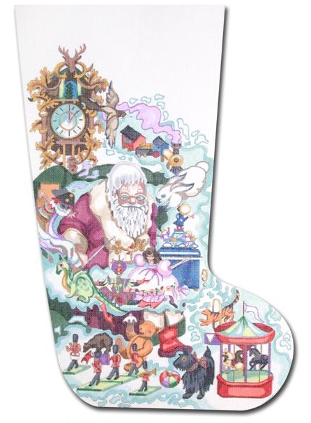 click here to view larger image of Dreaming Santa Stocking (hand painted canvases)