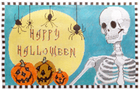 click here to view larger image of Happy Halloween Skeleton (hand painted canvases)