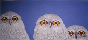click here to view larger image of Snow Owls (hand painted canvases)