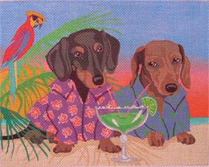 click here to view larger image of Hot Dogs In Paradise (hand painted canvases)