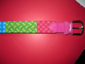 click here to view larger image of Patchwork Belt (hand painted canvases)
