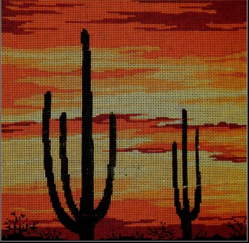 click here to view larger image of Saguaro Sunset (hand painted canvases)