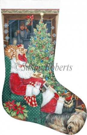click here to view larger image of Milk and Cookie Break Stocking (hand painted canvases)