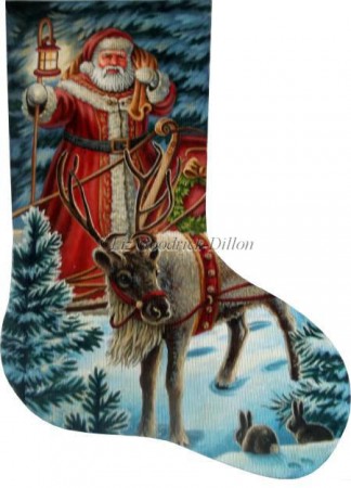 click here to view larger image of Night Time Greeting Stocking - 18ct (hand painted canvases)