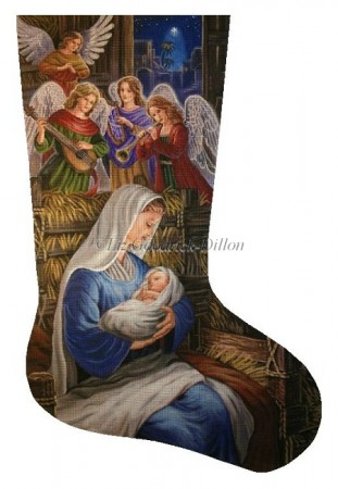 click here to view larger image of Madonna and Angels Stocking (hand painted canvases)