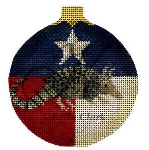 click here to view larger image of Texas Armadillo Ball Ornament  (hand painted canvases)