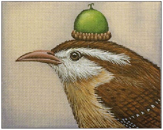 click here to view larger image of Wren with Acorn (hand painted canvases)