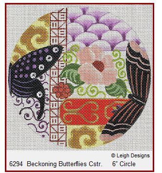 click here to view larger image of Beckoning Butterflies Coaster (hand painted canvases)