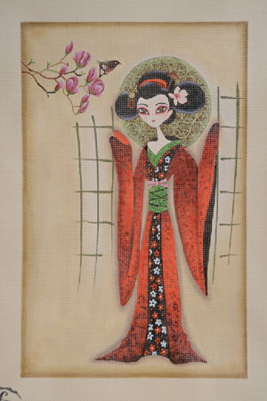 click here to view larger image of Sakura w/Stitch Guide (hand painted canvases)