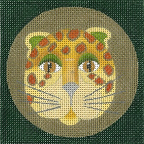 click here to view larger image of Leopard Coaster - Yellow (hand painted canvases)