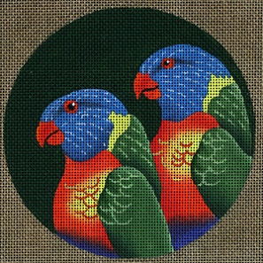 click here to view larger image of Rainbow Lorikeets - E. India, Australia (hand painted canvases)