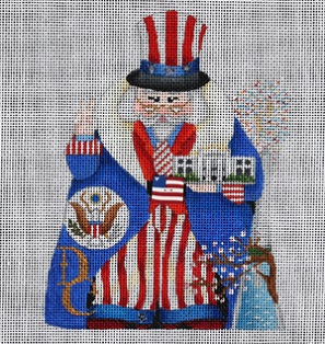 click here to view larger image of Washington DC Santa - City Santa Series - 18ct front only (hand painted canvases)
