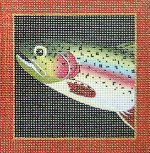 click here to view larger image of Rainbow Trout - Sports Fish Coaster (hand painted canvases)