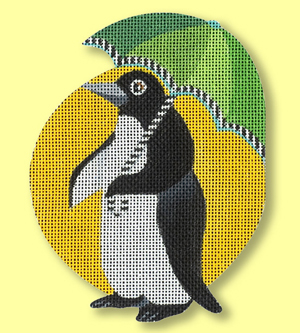click here to view larger image of Penguin Ornament - Umbrella (hand painted canvases)