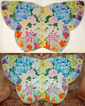 click here to view larger image of Butterfly Rug / Pillow (hand painted canvases)
