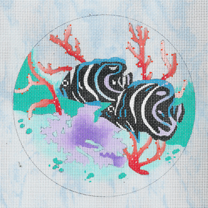 click here to view larger image of Porthole View - Emperors Angelfish (hand painted canvases)