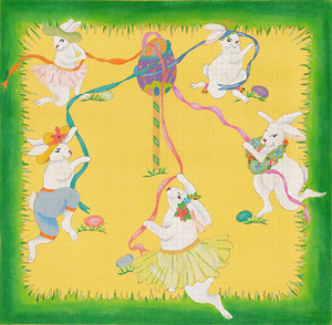 click here to view larger image of Maypole Bunnies (hand painted canvases)