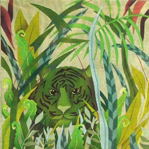 click here to view larger image of Camouflaged Green Tiger (hand painted canvases)